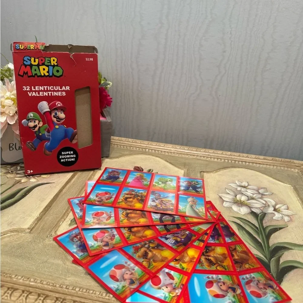 Super Mario Lenticular Valentines Day Cards 56 Cards Included VIDEO